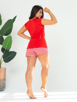 Костюм женский кулирка с шортами ПРИБОЙ КРАСНЫЙ - Domtrik Домашний трикотаж фото 3