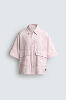 CAMISA JACQUARD RELIEVE RAYAS / Rosa palo - Zara фото 7