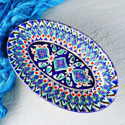 Селёдочница Риштанская Керамика, 34 см, керамика, микс