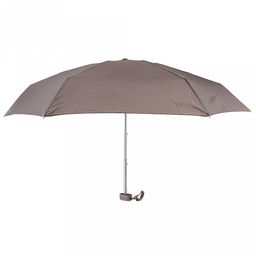 Зонт-мини механический Моно ткань эпонж (полиэстер), 6 лучей, д/купола 88см h50см, 5 сложений, 17см в сложенном виде, механизм против ветра, ручка с покрытием soft-touch, цвет серый, 184гр (Китай) - Домашняя Мода фото 2