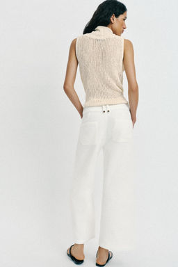 PANTAL?N CULOTTE TEJIDO R?STICO / Crudo - Zara фото 11