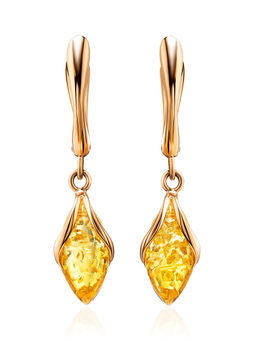 Янтарные серьги Подснежник с хорошим настроением и солнцем