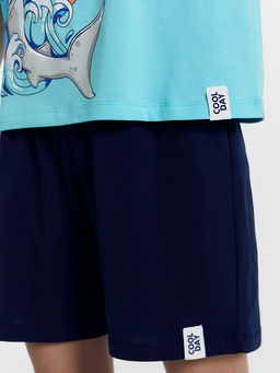 Комплект для мальчиков (футболка, шорты) бирюзовый с печатью - Mark formelle фото 8