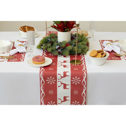 Дорожка на стол Доляна Новый год, 180?30 см, красная