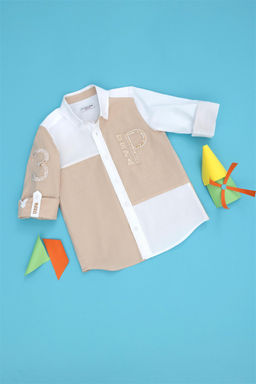 U. S. Polo Assn Рубашка песочного цвета с длинным рукавом для мальчика