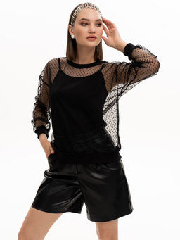 Авторский прозрачный свитшот из сетки