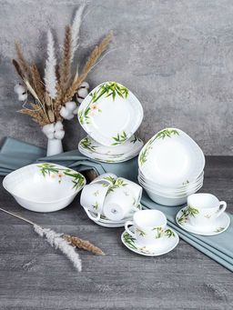 Столовый набор 25 предметов квадратный / GRAY Sq25/87595220-L (6773) /уп 2/ Бамбук с орхидеей - Галеонтрейд фото 2