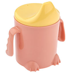 Lalababy Поильник детский пластмассовый Play with Me Hello, Dino! 270мл, 11х9,3х11,7см, персиковая карамель (Россия)