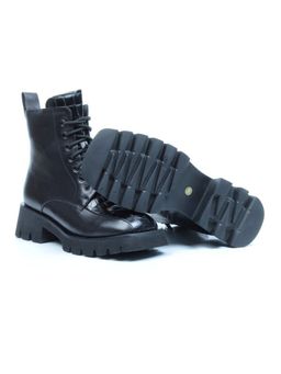 01-CG34-1 BLACK Ботинки демисезонные женские (натуральная кожа, байка)