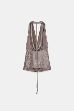 DRAPED HALTER TOP - Zara фото 9
