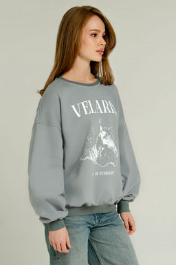 Арт. 15133 Свитшот женский оверсайз 46-52 (4 шт) Цвет:серый