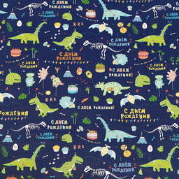 Цена за 10 шт. Бумага упаковочная глянцевая «С днем рождения!», 60×90 см