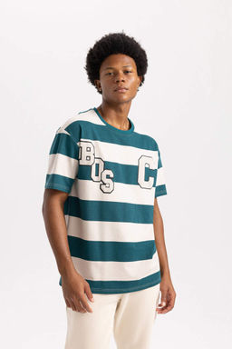 DeFactoFit Стандартная футболка с круглым вырезом и короткими рукавами с принтом