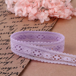 Цена за 3 шт. Кружево капроновое, 22 мм, 10±1 м, сиреневое