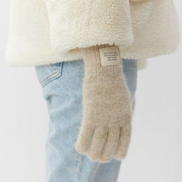 Перчатки женские MIST с шерстью кролика, размер 22 см, бежевые