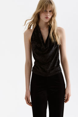 Top halter de velour - H&m фото 3