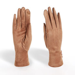 Перчатки женские, безразмерные, без утеплителя, цвет бежевый