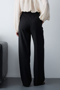 Koyu Kahverengi Yuksel Bel Genis Paca Dokuma Pantolon TWOAW26PL00161