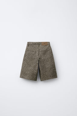 ANIMAL PRINT DENIM BERMUDA SHORTS - Zara фото 2