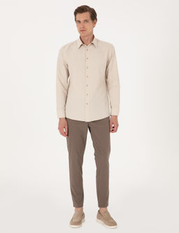 Bej Slim Fit Uzun Kollu Basic G_mlek - Pierre cardin фото 4