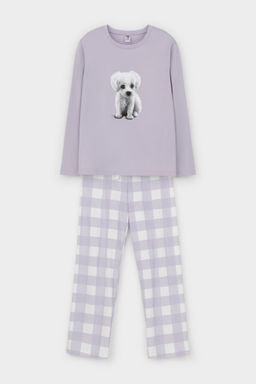 Crockid _ КБ 2830/лепесток орхидеи,клетка виши пижама для дев