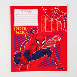 Цена за 20 шт. Тетрадь в клетку 12 листов, 5 видов МИКС, обложка мелованный картон, «Человек-паук»