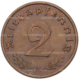 Монета 2 рейхспфеннига 1939 года A Германия