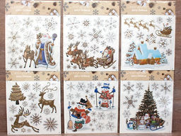 Наклейка объемная силикон. 31*40см "Новогодняя тематика" (6188-9) 6 видов в ассорт.