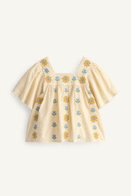 BLUSA BORDADOS FLORES PUNTO DE CRUZ LIMITED EDITION / Crema - Zara фото 6