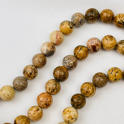 Бусины для украшений из песочной Яшмы (44 бусины) 38 см