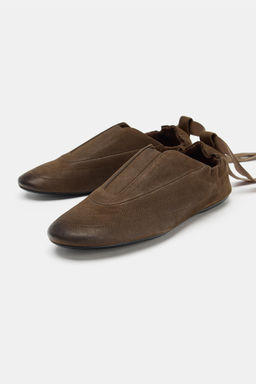 LEATHER LACE-UP SHOES - Zara фото 5