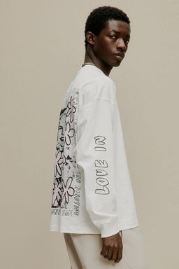 Camiseta de punto con estampado Oversized Fit