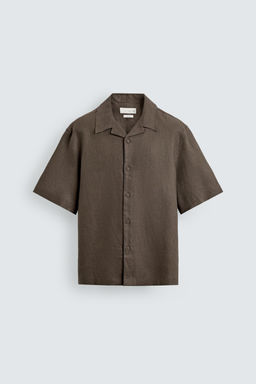 CAMISA RELAXED FIT 100% LINO / Marr?n / Topo - Zara фото 6