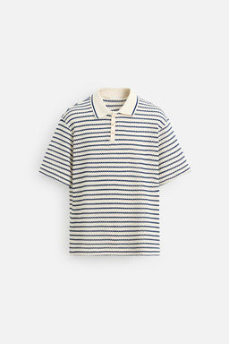 STRIPED JACQUARD POLO SHIRT - Zara фото 7