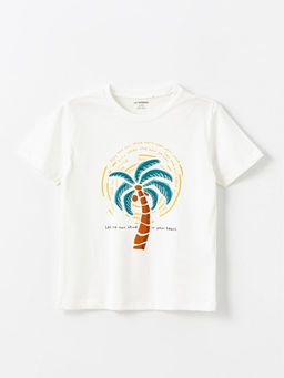 Bisiklet Yaka Bask?l? Erkek Bebek Ti??rt ve ?ort 2li Tak?m - Waikiki фото 2