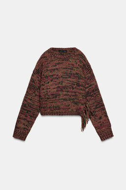 KNIT JUMPER WITH SIDE FRINGES - Zara фото 5
