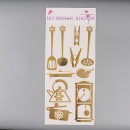 Наклейка интерьерная Кухонная утварь, пластик, золотистый, 70?30 см