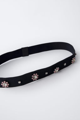 ELASTIC HEADBAND WITH RHINESTONE FLOWERS - Zara фото 3