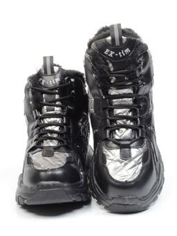 04-8525-4 BLACK Ботинки зимние женские (искусственные материалы)