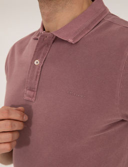 Pembe Dokulu Slim Fit Polo Yaka Ti__rt