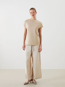 Dik Yaka Parlak G?r?n?ml? Kad?n Ti??rt