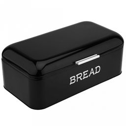 Хлебница сталь, глянцевая эмаль 42х22,5см h16см, s0,4мм, откидная крышка, цвет - черный, в индивидуальной коробке (Китай)