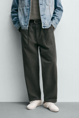 PANTAL?N RELAXED FIT TRABILLAS / Marr?n - Zara фото 2