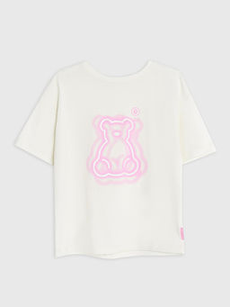 Футболка для девочек светло-молочная с печатью - Mark formelle фото 4