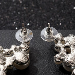 Серьги с жемчугом Жасмин ветка с жемчугом, цвет белый в серебре - Queen fair фото 2