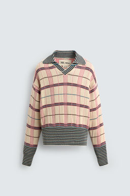 CHECK JACQUARD KNIT POLO SHIRT HARRY LAMBERT FOR ZARA X DISNEY  фото 7