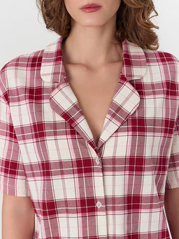 Комплект домашний женский бежевый в клетку - Mark formelle фото 4