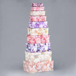 Набор коробок 10 в 1, упаковка подарочная, «Цветы», 12×7×4 - 32.5×20×12.5 см