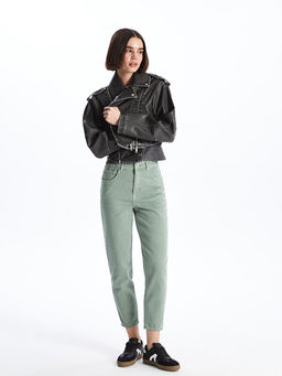 Beli Lastikli Slouchy Fit Kad?n Jean Pantolon