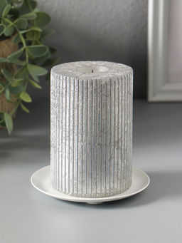 Металлический подсвечник плоский «Чашка», 10 см, белый